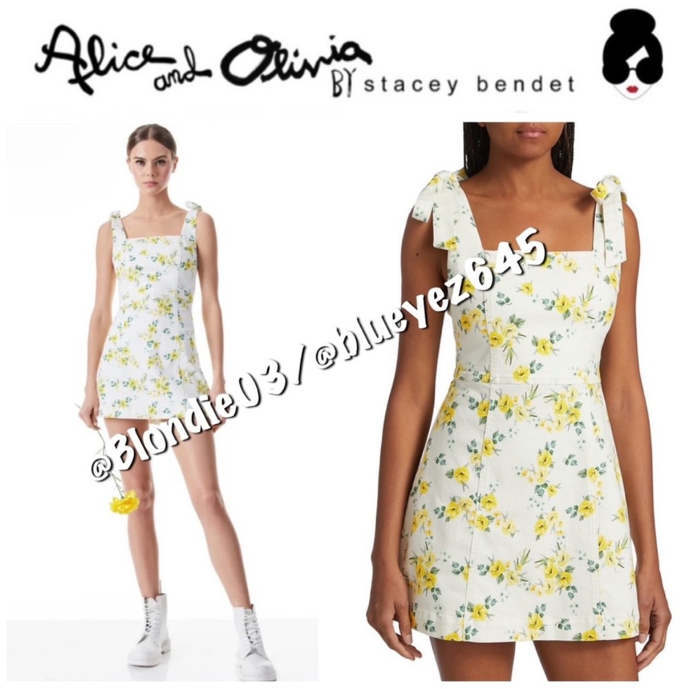 Alice + Olivia Maryann Tie-Shoulder Minidress 0